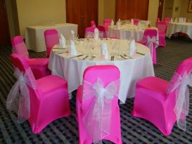 pink chair covers